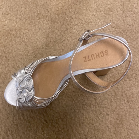 Schutz Gold and Silver Playform Heels Size 7.5 - Picture 2 of 9